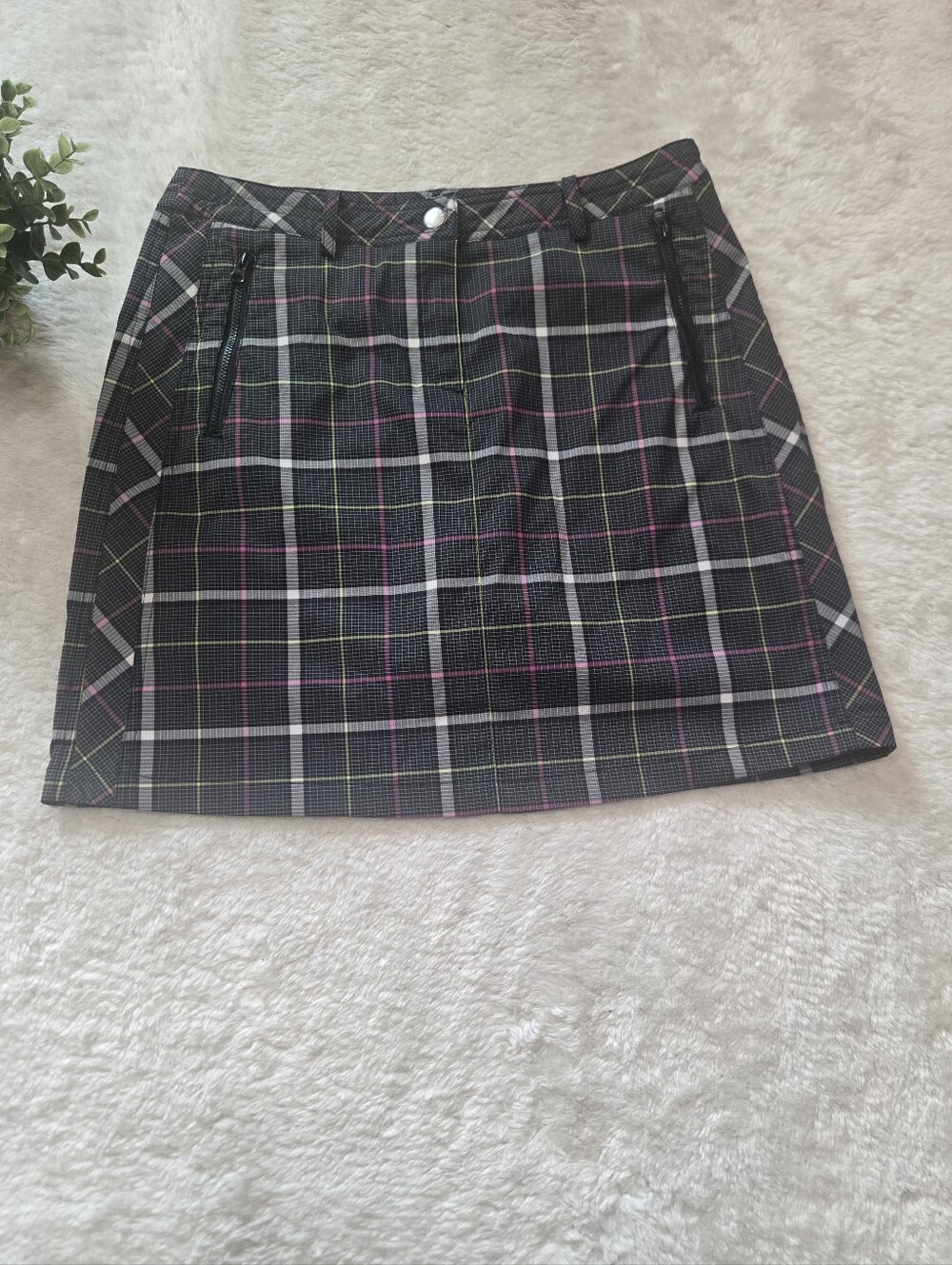 Nivo Black Plaid Activewear Athleisure Preppy Golf Country Club Skorts, 6